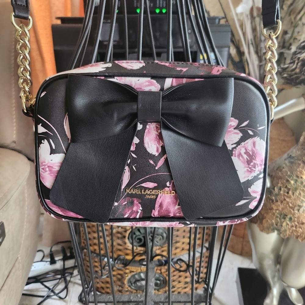 Karl Lagerfeld Floral Bow Crossbody bag Floral Berry
